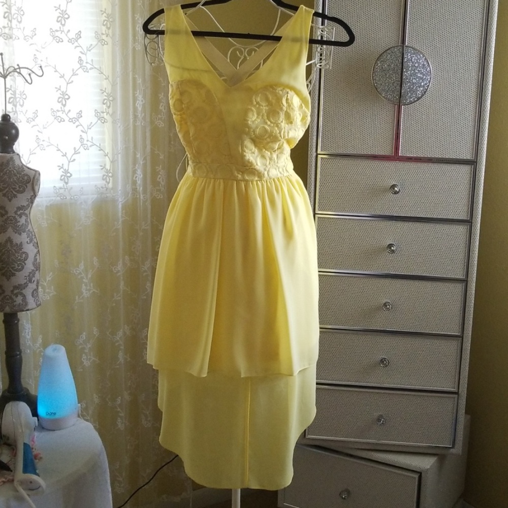 Chiffon Sweetheart Dot Lace Pattern Dress